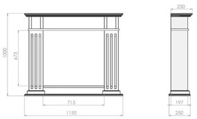 InFire - BIO Kandalló 115x100 cm 3kW fehér