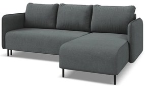 Sötétszürke kinyitható-tárolóhelyes sarokkanapé (jobb oldali) Luana – Makamii