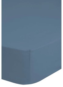 Kék pamut-szatén gumis lepedő, 90 x 200 cm - HIP