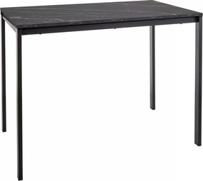 Étkező garnitúra 1 + 4, fekete asztal RAMOD 100x60 cm márvány dekor + zöld TURIN szék fekete lábakkal