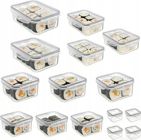 Ételtároló Doboz Készlet Üveg Konyhai Tárolók Fedél x15 Doboz