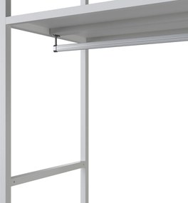 Irodai polc nyitott ruhaakasztó rúddal, recepcióra és váróterembe, fém, fehér, 800x2200x400 mm: ARIEL