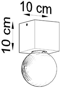 Natúr színű mennyezeti lámpa 10x10 cm Gabi – Sollux