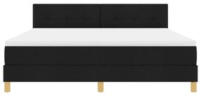 vidaXL Boxspring Ágy Matraccal Fekete 180x200 cm Szövet