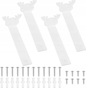 Akasztós Polc Tartók 4 Db-os Dekoratív Fehér Tartó Készlet 200mm
