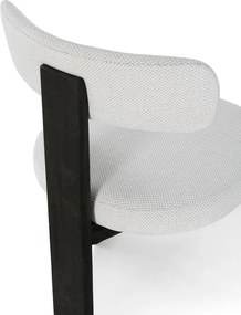 Fekete-világosszürke kárpitozott étkezőszék szett 2 db-os Nadia – MOME