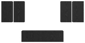 TV szekrény garnitúra 6 pcs Musta tammi 60 x 30 x 30 cm Faanyag