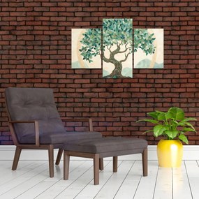 Kép – Elegáns mozaik fával (90x60 cm)