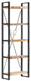 5 szintes tömör újrahasznosított fa könyvespolc 60x30x180 cm