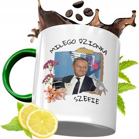 Donald Tusk Zöld Bögre Ajándék Nyomtatott Fotóval