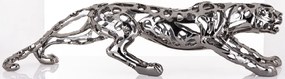 Figura Leopard Műanyag Ezüst 22x87x18cm