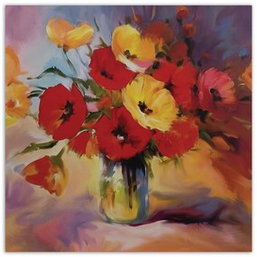 Gario Vászonkép Csokor pipacsok vázában Méret: 40 x 40 cm