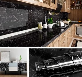 Öntapadós fólia márvány fekete Livelynine 40x1000 cm