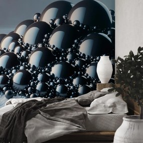 Fotótapéta - Fekete gömbök halmaza (147x102 cm)