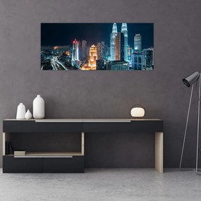 Kép - Éjszaka Kuala Lumpurban (120x50 cm)