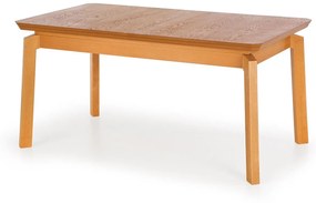 Asztal Houston 1296Mézes tölgy, 78x90x160cm, Hosszabbíthatóság, Közepes sűrűségű farostlemez, Természetes fa furnér, Fa