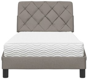 tópszínű szövet ágy matraccal 80x200 cm