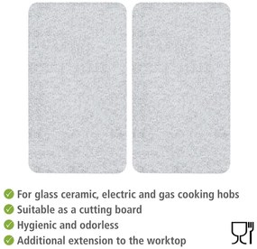 Edzett üveg tűzhely fedőlap szett 2 db-os 52x30 cm Transparent – Allstar