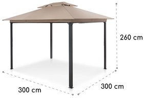 Grandezza Cortina, kerti pavilon, 3 x 3 m, 4 oldalrész