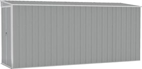 vidaXL szürke acél falhoz erősíthető kerti fészer 118 x 382 x 178 cm