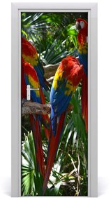 Poszter tapéta ajtóra papagájok ara 75x205 cm