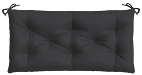2 db fekete oxford szövet kerti padpárna 100 x 50 x 7 cm