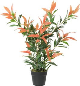 HOMCOM mű Photinia, 90 cm, 300 levél, élethű műanyag növény állítható ágakkal — nappali, hálószoba, iroda, kertdísz | Aosom