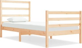 vidaXL Single tömör fenyőfa ágykeret 90 x 190 cm