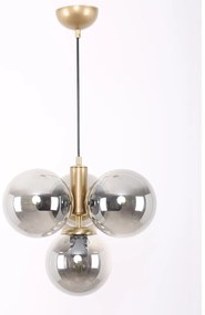 Szürke-aranyszínű függőlámpa üveg búrával ø 15 cm Hector – Squid Lighting