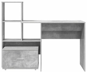 Asztal fiókkal Beton szürke 131.5 x 50 x 106.5 cm Faanyag