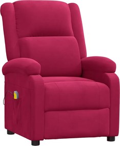 vidaXL bordó bársony masszázsfotel