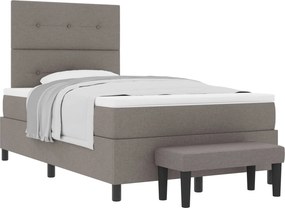 vidaXL Boxrugós ágy matracmal fejtámlával Tópszínű 120 x 190 cm szövet