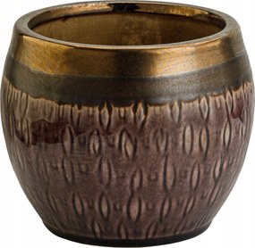 Virágcserép Gömb Lila Arany Fedél Retro Kerámia