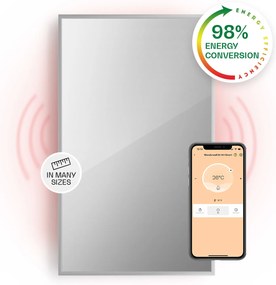 Klarstein La Palma 1000 smart, infravörös hősugárzó 2 az 1-ben, 120 x 60 cm, 1000 W, tükör elülső rész