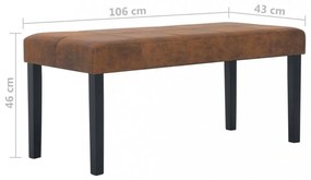 barna művelúr pad 106 cm