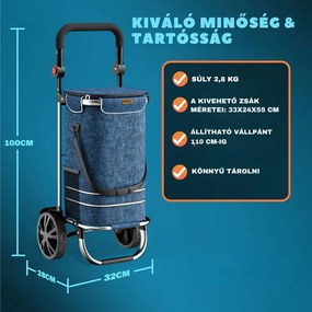 EASY bevásárlótáska kerekekkel, 50l, kék Jurhan