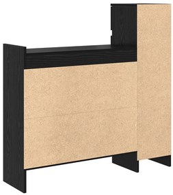 cipőtartó fekete tölgy 100.5x28x100 cm mérnöki fa