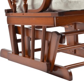 Hintaszék lábtartóval, dió/bézs, TALMAN