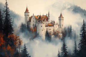 VĂĄszonkĂ©p Canvas ĂpĂtĂ©szet KastĂ©ly Palota ErĆd Hegyek Köd 60x40