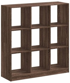 barna tölgy színű szerelt fa könyvespolc 102 x 32 x 108 cm