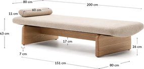 Bézs-natúr színű zsenília heverő (variálható sarok) Topaz – Kave Home