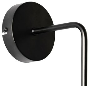 Art Deco fali lámpa fekete füstüveggel - Laura