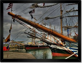 Poszterek keretben 40x30 Vitorlások a tengeri kikötőben