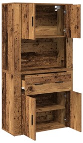Magas öltözködő szekrény Régi fa 80x33x150 cm Mérnöki Fa