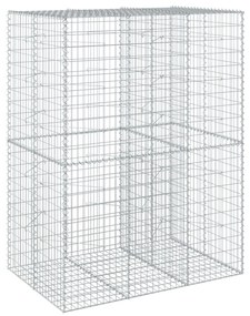horganyzott vas gabion kosár fedéllel 150 x 100 x 200 cm