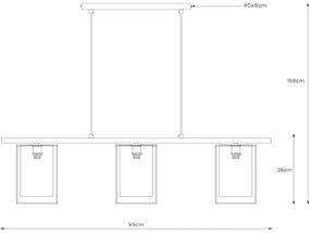 Lucide 78394/03/30 - Csillár zsinóron DOUNIA 3xE27/40W/230V
