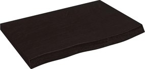 vidaXL sötétbarna kezelt tömör tölgyfa fali polc 60x40x(2-4) cm