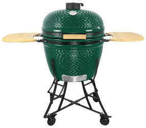 Kerámia faszéngrill oldalpolcokkal, 57 cm ráccsal