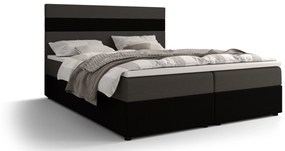 Franciaágy Boxspring 140 cm Locos (sötétszürke + sötétbarna) (matraccal és tárolóhellyel). 1056122