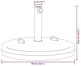 fogantyús kerek napernyőtalp rúdhoz Ø38 / 48 mm 25 kg